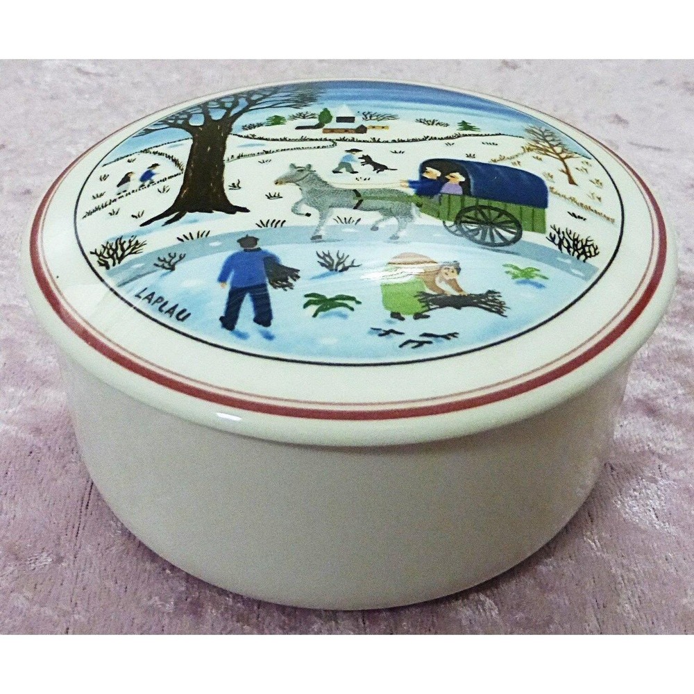 Vtg Villeroy & Boch Gerard Laplau, French Folk Art, Vitro-porcelain, winter